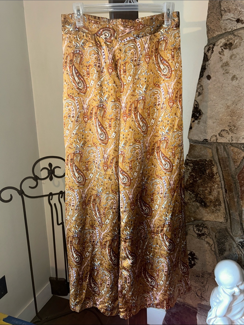Lucy Paris Mustard Paisley Wide Leg Pants